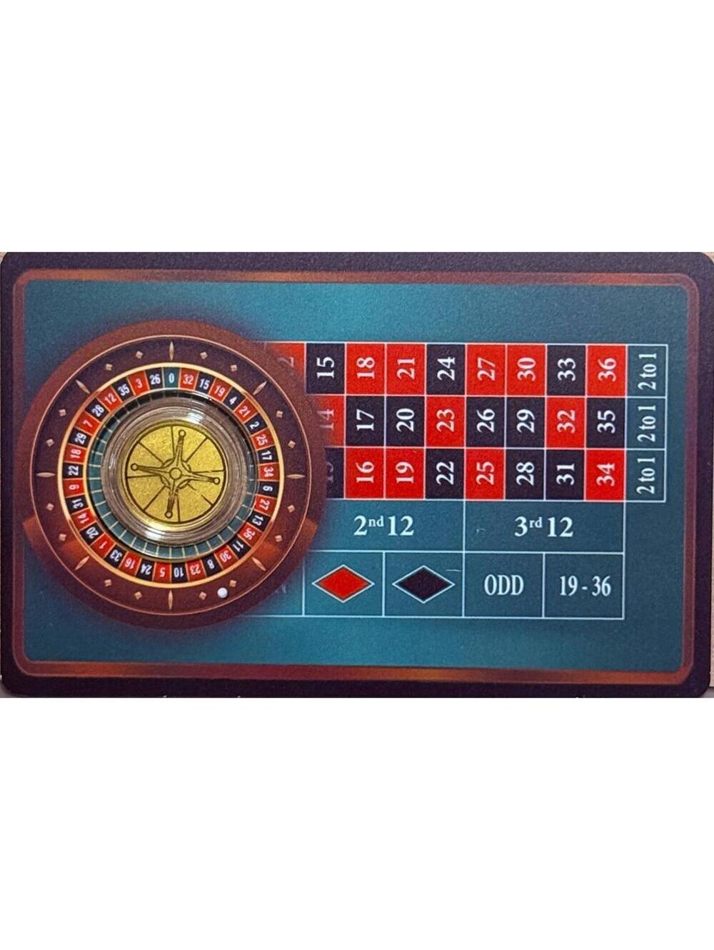 Roulette Table PURE GOLD Round in Assay Card • 1/1000oz Pure Gold (.999 Fine)